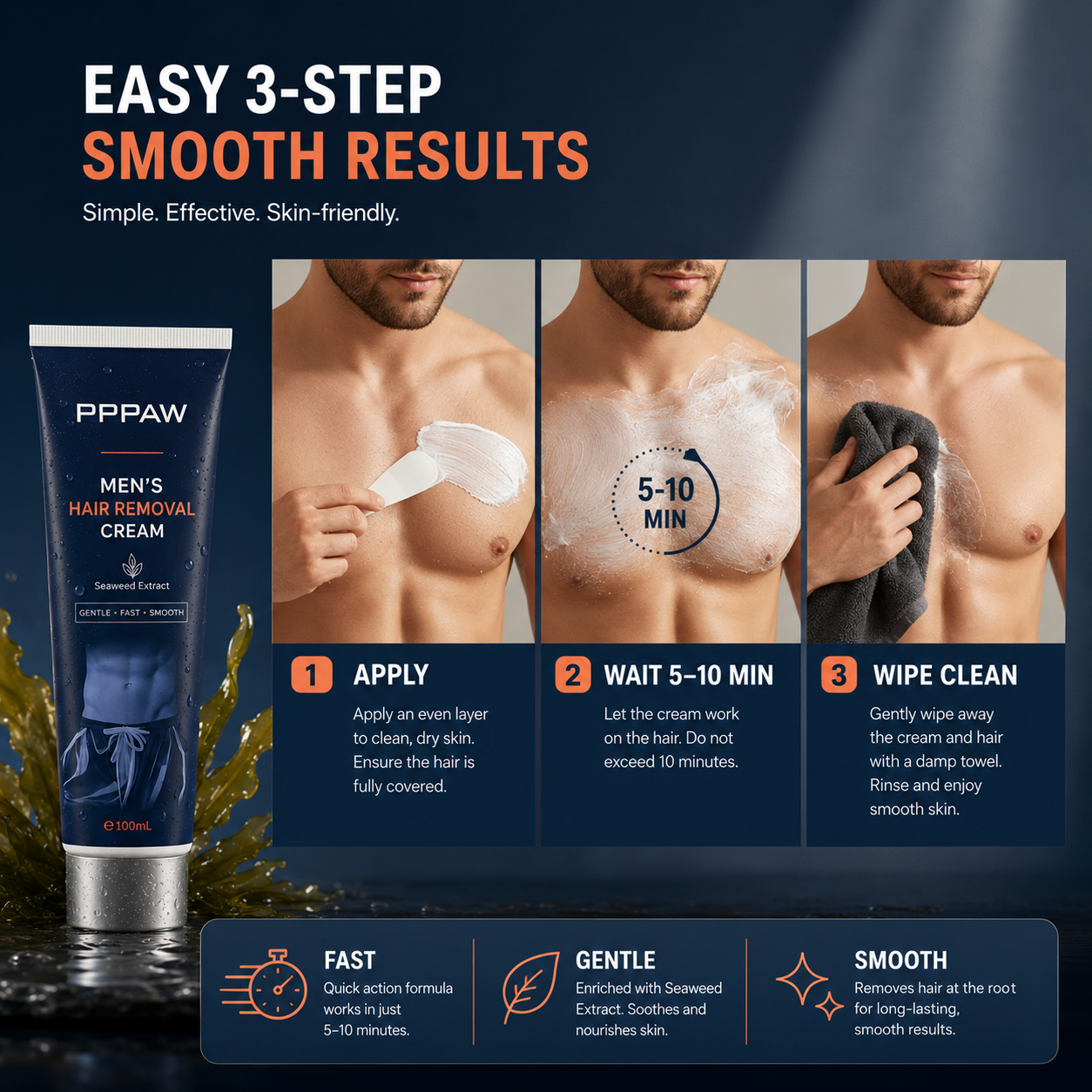 LAST DAY - BUY 1 GET 1 FREE😍 PPPAW Men’s Hair Removal Cream | Easy Apply, Smooth Skin ✨