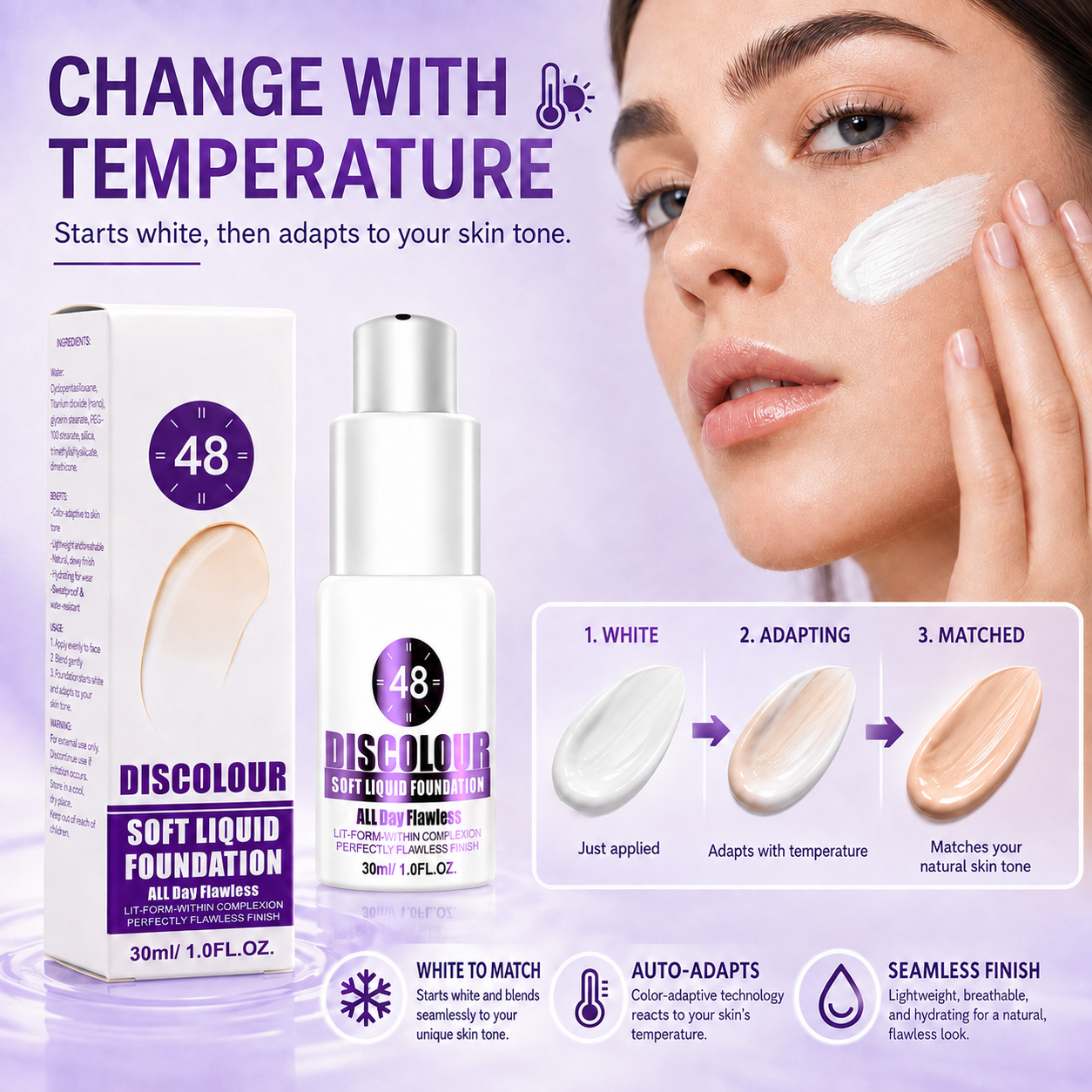 LAST DAY - BUY 1 GET 1 FREE😍COLOR-CHANGING SOFT LIQUID FOUNDATION