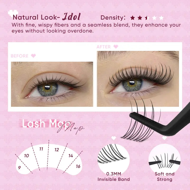 LAST DAY - BUY 1 GET 1 FREE😍Invisible Band Lash Clusters Kit