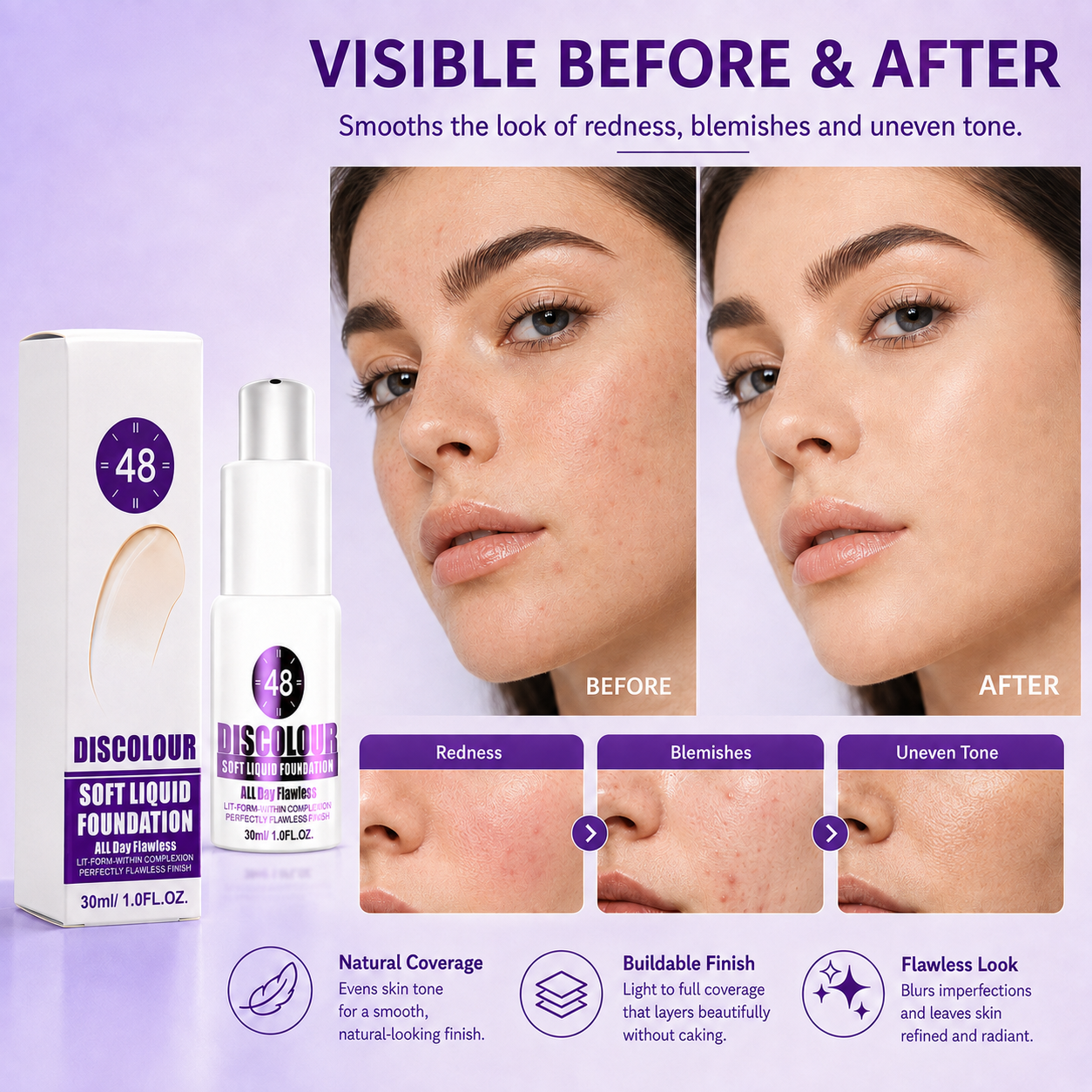 LAST DAY - BUY 1 GET 1 FREE😍COLOR-CHANGING SOFT LIQUID FOUNDATION