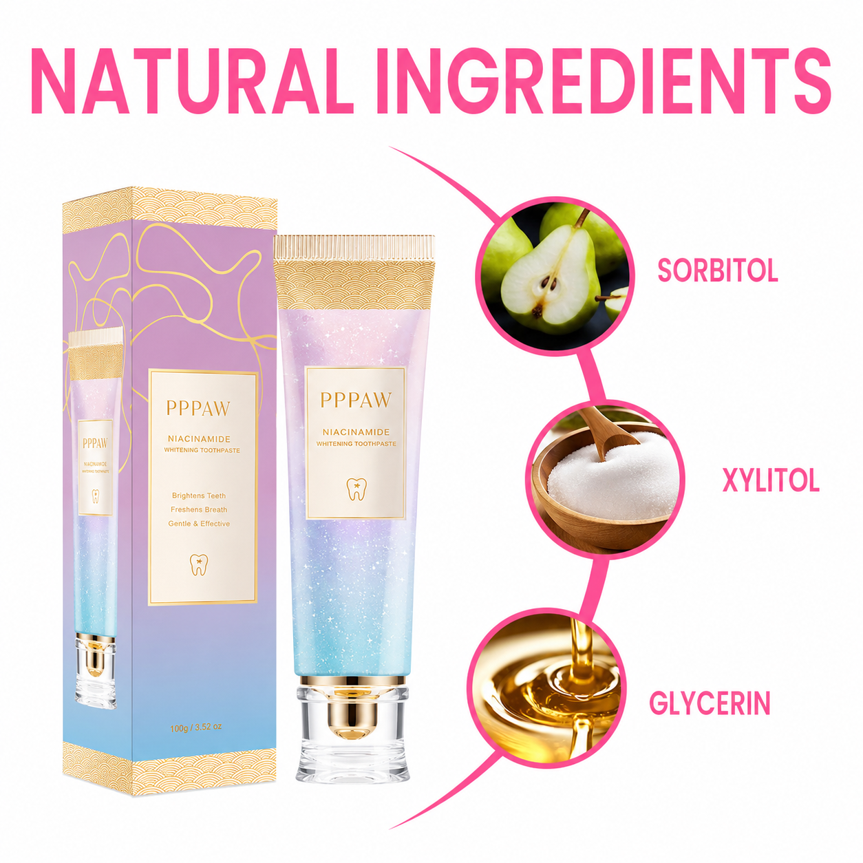 PPPAW Triple Fluoride-Free Whitening Niacinamide Toothpaste