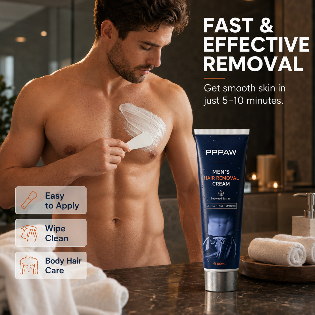 LAST DAY - BUY 1 GET 1 FREE😍 PPPAW Men’s Hair Removal Cream | Easy Apply, Smooth Skin ✨