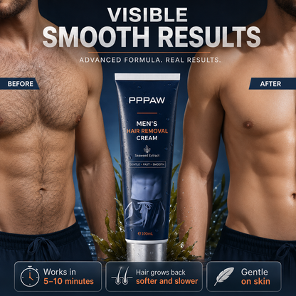 LAST DAY - BUY 1 GET 1 FREE😍 PPPAW Men’s Hair Removal Cream | Easy Apply, Smooth Skin ✨